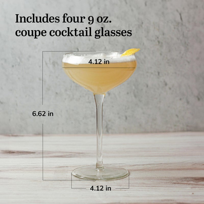 Libbey Signature Kentfield Coupe Cocktail Glasses Set of 4, Classic Tall Stemmed Glass Cup, Champagne Coupe Glasses Gift Set for Weddings, Birthdays - Image 3